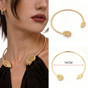 สร้อยคอเปลือกหอยทองคำประดับตกแต่งพร้อมตัวเชื่อมแบบห่วงคล้องคอ - Product Image 3