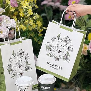 Bolsa de Papel Kraft Reutilizable Ecológica con Asa Retorcida para Comida Rápida y Café para Llevar, con Logotipo Personalizado para Promociones - Product Image 6