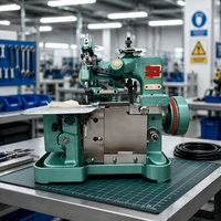GN1-6D Machine à coudre électrique domestique mini surjeteuse à lit plat, alimentation manuelle, vitesse moyenne, point surjeteur 3 fils, moteur intégré