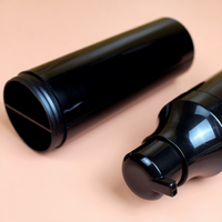 Bouteilles de lotion écologiques en PP noir à double tube 200 ml 300 ml |   Emballages de soins de la peau rechargeables