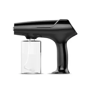 Aangepaste Zwarte Kleur 340Ml Draadloze Spuitpistool Verstuiver Mistsproeier Mannen Vrouwen Nano Aftershave Spuitmachine Voor Salon