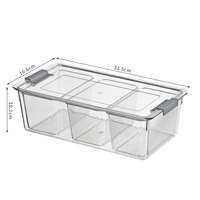 Boîte de rangement alimentaire DOOSO pour cuisine, empilable, organiseur de réfrigérateur, tiroir avec couvercle, plateau de drainage amovible