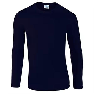 T-shirts en coton 100% à col rond et manches longues, colorés, vente en gros, impression de logo personnalisé, tailles plus, t-shirts vierges - Product Image 1
