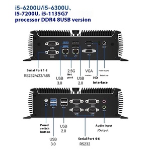 Mini PC industrial Intel Core, nuevo Dual LAN 6 * COM RS232, puertos serie, 16GB RAM, 1T SSD, ordenador sin ventilador - Product Image 2