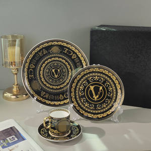 Service de table de luxe série V, cadeaux d'affaires royaux, ensemble de 4 pièces en porcelaine fine avec logo, vaisselle en céramique - Product Image 1