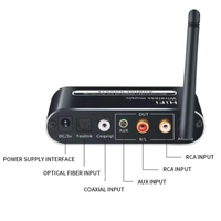 Receptor de Audio Inalámbrico 5.1, Reproductor de Plástico con Entrada AUX, USB y Reproducción desde Memoria USB, Adaptador con Control Remoto IR para PC, TV y Sistema de Altavoces Domésticos