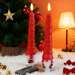 Christmas Santa Claus LED Real Wax <b>Funny</b> Shaped Taper <b>Candle</b> Flameless Flickering Eco Party Home Decor Remote Control Custom - Product Image 2