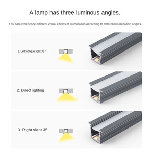 Silicon-Controlled Rectifier <b>LED</b> Black Linear Light Strip Thickened <b>Aluminum</b> Groove Surface-Mounted Pre-Embedded IP65 T-<b>Profile</b> - Product Image 4