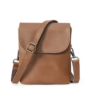 Pequeño teléfono móvil de descarga personalizada Pu cuero deporte pecho Sling Crossbody equipaje viaje hombro bandolera para hombres y mujeres