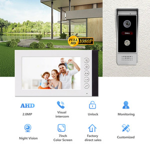 Avec caméra Intercom Distribution mondiale Meilleur système de <span class=keywords><strong>sonnette</strong></span> d'interphone Vidéo Doorbe 7 pouces 4 fils Connexion Intercom <span class=keywords><strong>Sonnette</strong></span> - Product Image 1