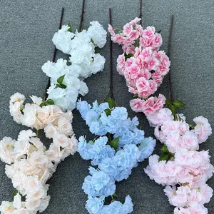 Ramo di fiori di ciliegio fiore artificiale all'ingrosso per la decorazione di nozze