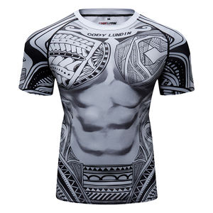Nuovo arrivo MMA manica corta Rashguard 3D sublimazione <span class=keywords><strong>Anime</strong></span> palestra T-Shirt - Product Image 5
