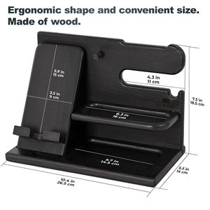 Stasiun Dok telepon kayu, Meja Pria, Organizer dudukan kunci, dompet jam tangan berdiri, hadiah ulang tahun ide untuk suami - Product Image 2