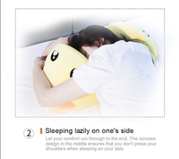 Oreiller de thérapie cervical en peluche canard jaune mignon, en mousse à mémoire de forme, animal en peluche 72cm, oreiller décoratif de dessin animé personnalisé OEM ODM pour le sommeil