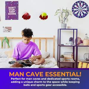 Soporte de Pared para Pelotas con Diseño de Mano Esculpida en Rojo, para Pelotas de Béisbol y Tenis, con Almacenamiento para Artículos de Colección Firmados - Product Image 4