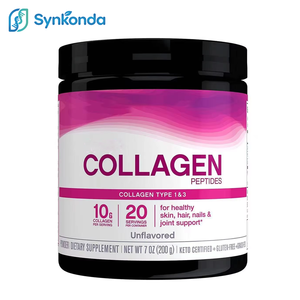 Synkonda <span class=keywords><strong>Collagène</strong></span> Peptides Types 1 & 3 Complément Alimentaire en Poudre pour Femmes 200g 7oz Peau Saine Cheveux Ongles Soutien Articulaire 10g par Portion - Product Image 1