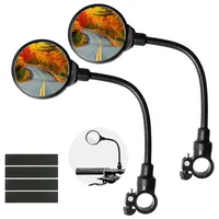 360. Espejo Retrovisor Ajustable con Cuello de Cisne Flexible para Manillares de 22-32 mm, Universal para Bicicleta, Scooter y Motocicleta