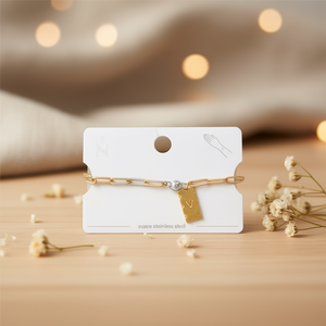 Bracelet en acier inoxydable en forme de V, pendentif plaqué or, bijoux de mode unisexe, cadeau - Product Image 3