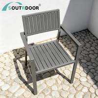 Ensemble de chaises d'extérieur modernes avec accoudoirs, chaises empilables en plastique et bois contemporaines pour jardin, hôpital, salon, chambre, école, parc
