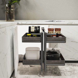 Organizador de Almacenamiento de Cocina de <span class=keywords><strong>Metal</strong></span>, Gabinetes de Despensa, Gabinetes de Cocina Modulares de Madera, Cesta Extraíble, Cierre Suave, Esquina Mágica - Product Image 2
