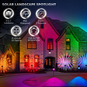 Lot de 2 lampes solaires multicolores Vispera De Todos Los Santos pour Halloween, lampes de décoration, lampes à piquet de jardin - Product Image 2