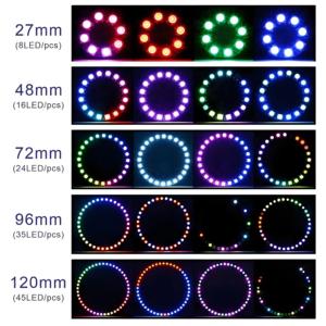 Panel de Luz LED RGB WS2812B DC5V Personalizado - Píxeles Individuales de 8/16/24/35/45/128 con Módulo de Anillo LED RGB WS2812 IC 5050 - Product Image 3