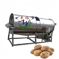 Automatische Yam Gember Aardappel Schil- en Wasmachine Wortel Ui Aardappel Trommelschilmachine