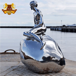 Sculpture abstraite décorative moderne en métal 3D pour homme, art mural, sculpture humaine grandeur nature en acier inoxydable, <span class=keywords><strong>statue</strong></span> design - Product Image 3