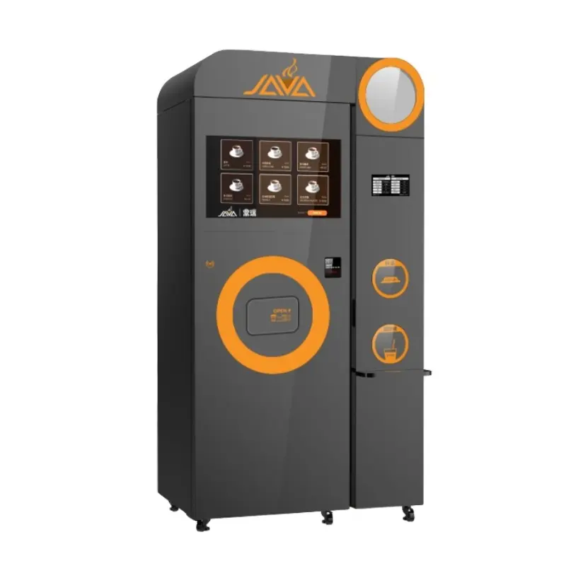 JAVA 27 인치 멀티미디어 화면 자판기 원터치 커피 드링크, LED 라이트 박스