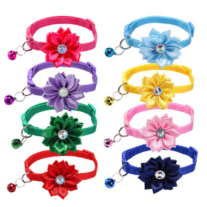 ปลอกคอแมวพร้อมดีไซน์ดอกไม้ประดับอัญมณีสีสันสดใสขนาดเล็กขนาดกลางอุปกรณ์สำหรับสัตว์เลี้ยงสำหรับแมวสุนัข - Product Image 1