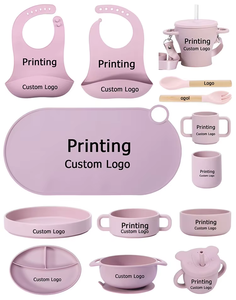 Ensemble de bols à ventouse en silicone pour bébé, personnalisable en couleur, sans BPA, pour l'apprentissage de l'alimentation, facile à nettoyer, assiette, <span class=keywords><strong>bol</strong></span>, cuillère, tasse pour enfants - Product Image 4