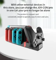 Support de charge pour manettes Joy-Con Nintendo Switch, compatible avec les modèles Switch et OLED, peut charger jusqu'à 4 manettes.