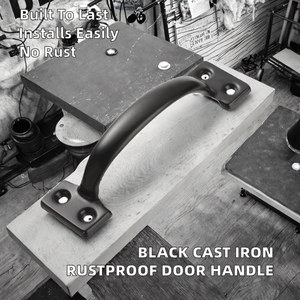 Versatile Black Rustproof Industrial Steel Barn <b>Door</b> <b>Pull</b> <b>Handle</b> Easy Installation Window Cabinet <b>Handles</b> Bedroom Exterior - Product Image 2