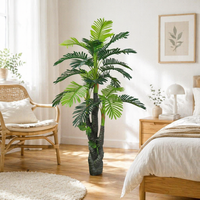 Palmier artificiel géant de 160 cm, grande fausse cocotier décorative résistante aux UV pour aménagement paysager de complexe hôtelier