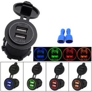 A19 3.1A Bus Marine Mobile Phone Power Adapter Outlet 24V 12V Dual Charger Car USB Charger Socket
