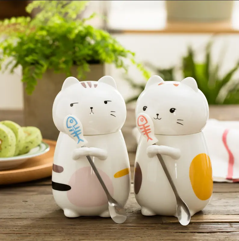 Wholesale New Arrive Cute Creative Personality 4 Style 3D Cartoon Cat Mug Animal Cup