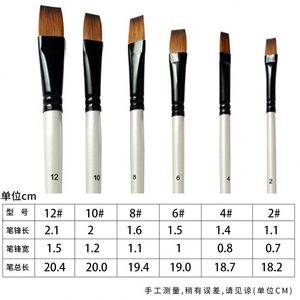 Juego de 6 Pinceles de Acuarela Color Blanco Perla para Principiantes, Pintura Acrílica y Gouache, Pelo de Nailon - Product Image 6