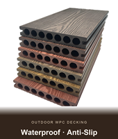 Planches de terrasse en composite WPC pour extérieur, 150x23mm, imperméables, antidérapantes, faciles à installer, à emboîtement, creuses, pour jardin