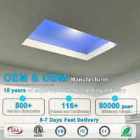 BBIER Panneau lumineux LED intégré à lumière naturelle artificielle 6500K pour salle de conférence, plafonnier LED ciel bleu
