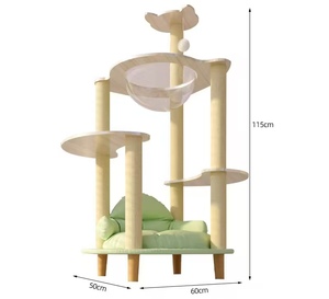 Árbol para gatos, un divertido y multifuncional árbol para gatos para el hogar, con una cama para mascotas con forma de cápsula espacial y accesorios para mascotas. - Product Image 4