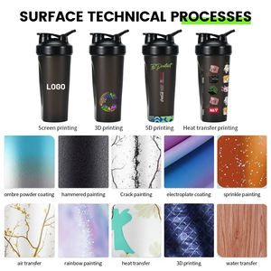 שייקר חלבון מפלסטיק בהתאמה אישית עם לוגו, סיטונאי, ידידותי לסביבה, עם כדור ערבוב, בקבוק שייקר לנסיעות - Product Image 3