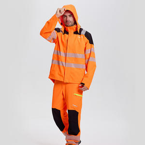 Conjunto de Ropa de Trabajo Reflectante Impermeable Personalizada para Exportación Transfronteriza, Naranja Brillante, de Nailon, para Uso en Fábrica, Taller y Exteriores - Product Image 1