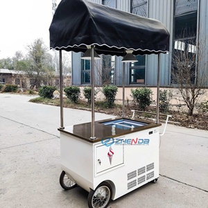 Mini-bar à jus sur roues, conçu sur mesure, chariot à glaces et aliments surgelés à pousser à la main pour l'extérieur, état neuf - Product Image 2