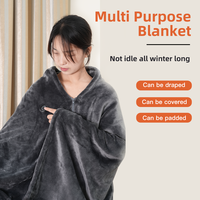 Couverture chauffante électrique portable en flanelle polaire à infrarouge lointain, lavable, avec contrôle de température à trois vitesses, de haute qualité
