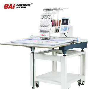 BAI one head 12/15 colors hat garment tshirt flat computerized embroidery machine for factory