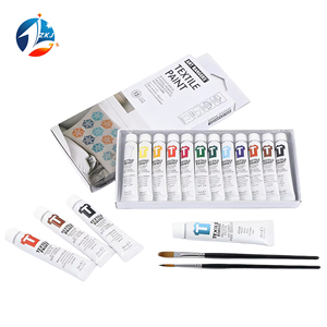 Juego de Pinturas Acrílicas Textiles con Pinceles, Pigmentos Lavables No Tóxicos para Niños, Estudiantes, Lienzo, Vidrio, Tela, <span class=keywords><strong>Pintura</strong></span> a Mano - Product Image 1