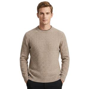 Pull en tricot pour homme Kingdeer 2026, col rond, manches longues, en pure laine de mouton ultra-fine, délicat et respirant, personnalisable - Product Image 3