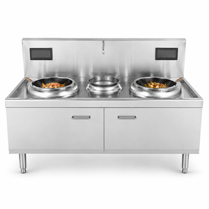 Cuisinière professionnelle électrique double brûleur à foyer unique pour wok, en acier inoxydable, pour cuisine de restaurant - Product Image 1
