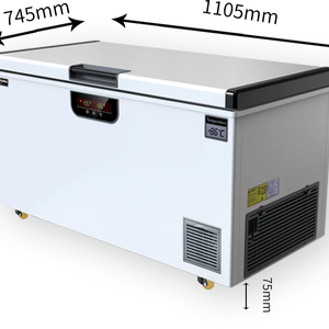 Réfrigérateur coffre commercial à température unique en acier inoxydable 304, avec doublure intérieure intégrée en forme d'arc, capacité 268L, ultra-basse température (-40°C à -86°C) - Product Image 1