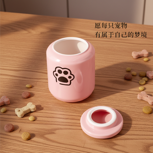 Guci Keramik Silinder Buatan Tangan Modern untuk Anjing Kucing, Tutup Kedap Udara, Ramah Lingkungan, untuk Abu dan Tulang Hewan Peliharaan, Pemakaman - Product Image 3
